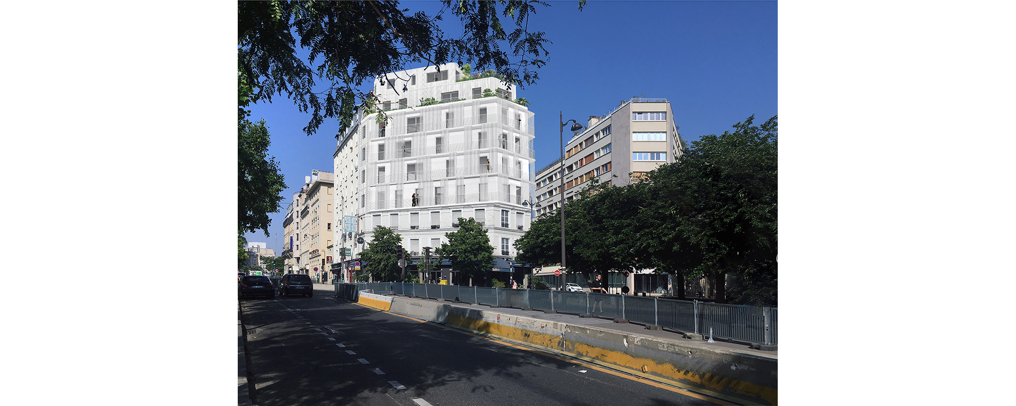 Vue du projet depuis la Place des Alpes vers la Place d'Italie